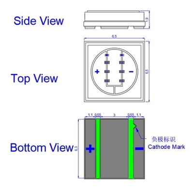 Φασματοσκοπία φθορισμού τσιπ 3w 255nm 265nm 275nm των βαθιών UV οδηγήσεων SMD 3030